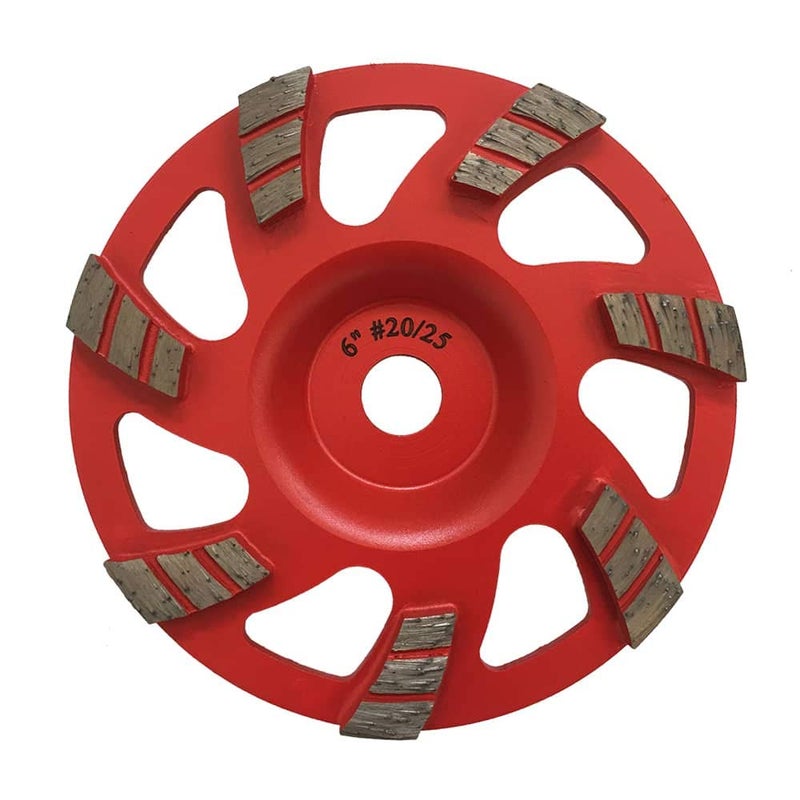 EDiamondTools 6" High Performance Diamond Grinding Wheels for Aggressive Concrete, Paint, Epoxy, Mastic, Coating Removal, 20/25 Grit, Turbo Segments, 19mm Arbor Hilti DG150 - Image 2